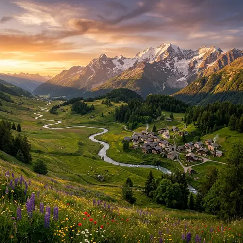 Breathtaking Landscape | Majestic Mountains, River, and Forests