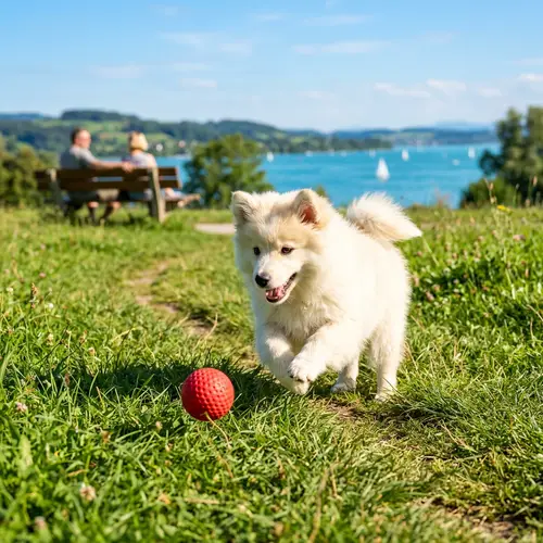 Charming Icelandic Sheepdog Playing in the Sun