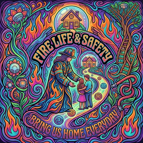 Psychedelic Fire Life & Safety Imagery