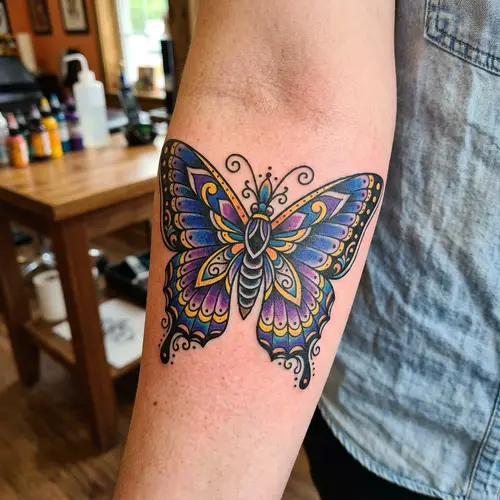 Traditional Butterfly Tattoo Design - Mariposa Tradicional