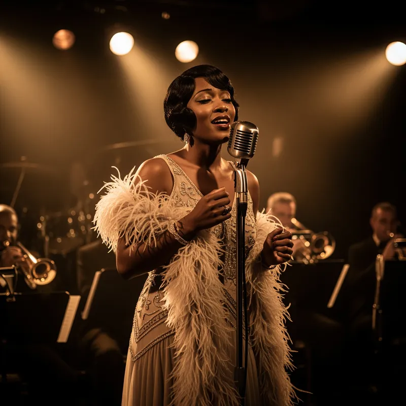 Lady Jazz Singer at Microphone - 1935