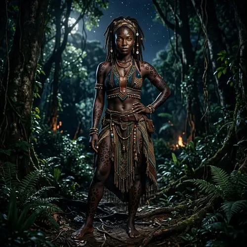 Black Leopard Woman - Strong & Graceful African Connection