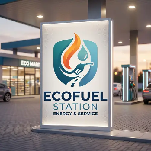 Modern Gas Station Logo with Aesthetic Colors