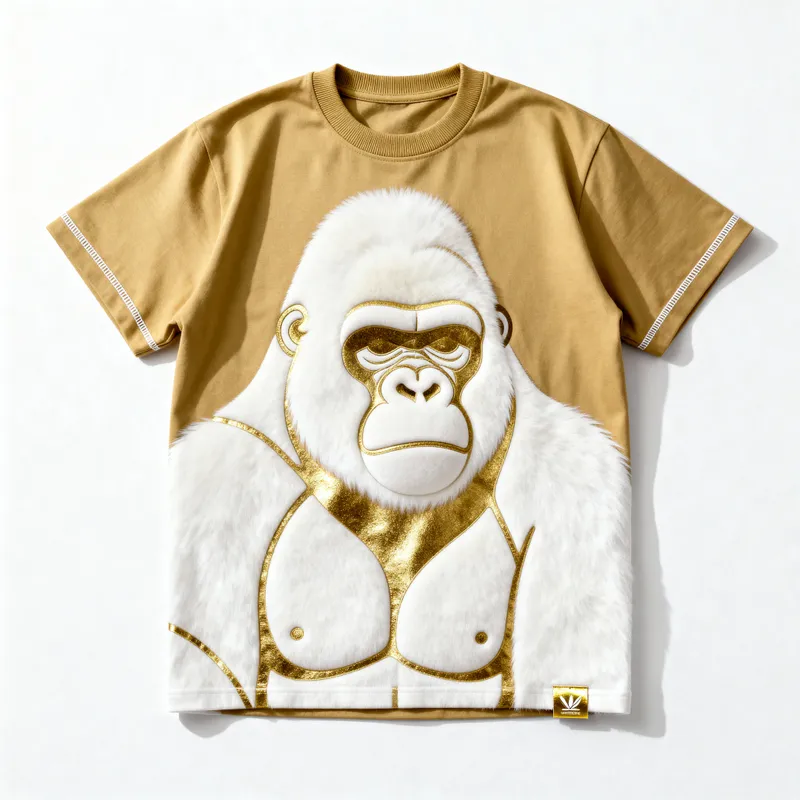 Golden & White Senior Shirt Design with Gorilla