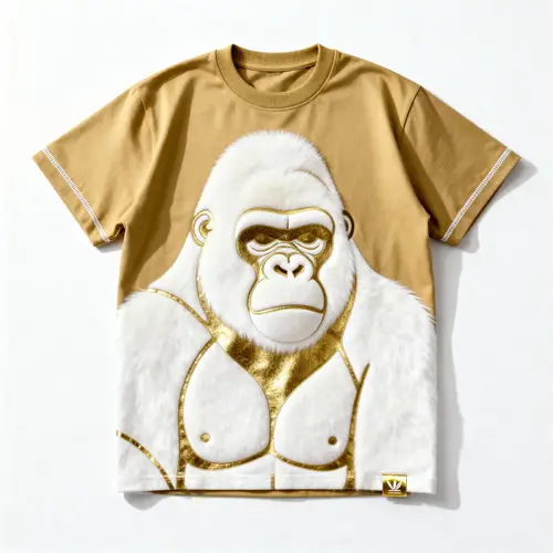 Golden & White Senior Shirt Design with Gorilla