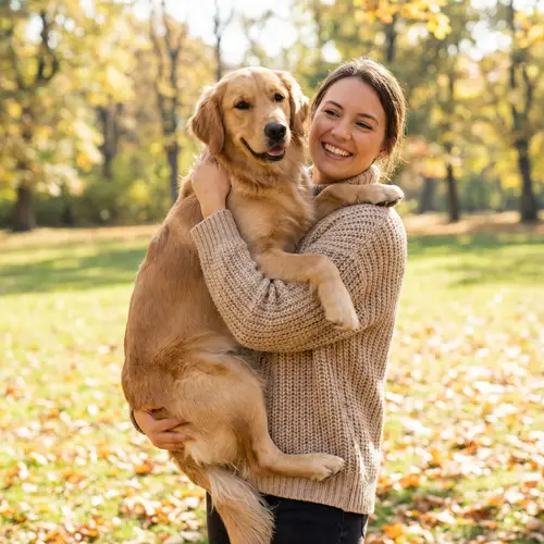 Adorable Dog Being Carried Like a Baby