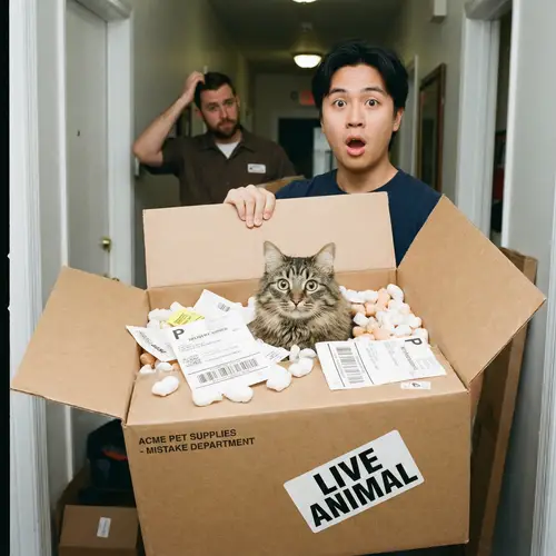 Cat Delivered in Package by Mistake - A Funny Incident