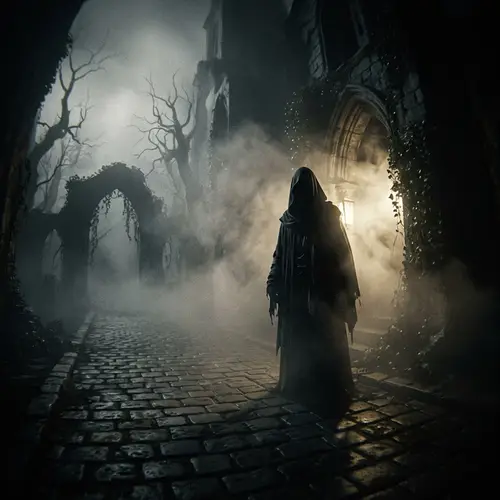 Chiaroscuro Art: Mysterious Figure in Shadows