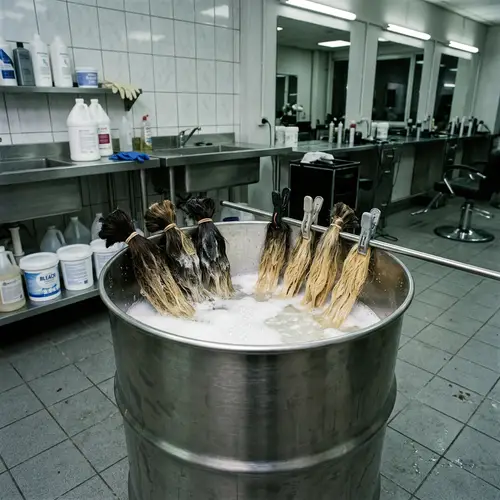 Transformative Hair Bleaching Process in Steel Container