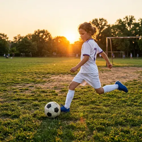 Child Playing Soccer with Madrid Imitate Shirt | Website Name