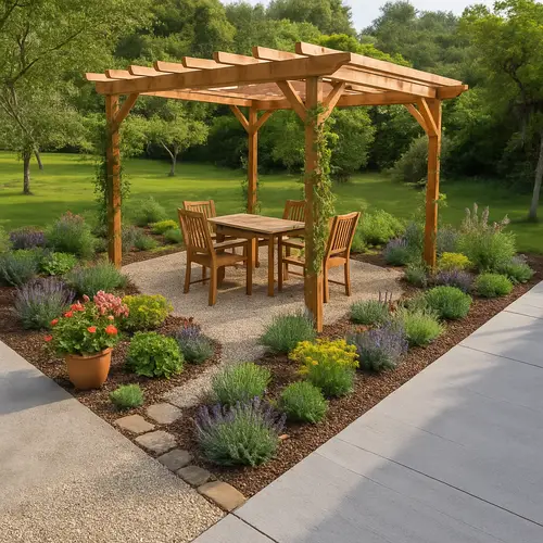 Rustic Garden with Pergola Designs