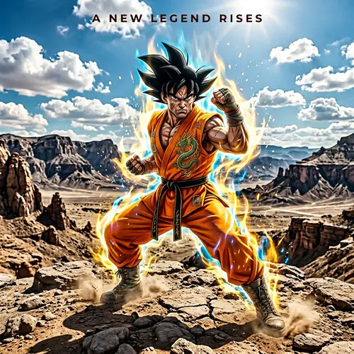 Courageous Martial Arts Expert in Bright Orange Attire