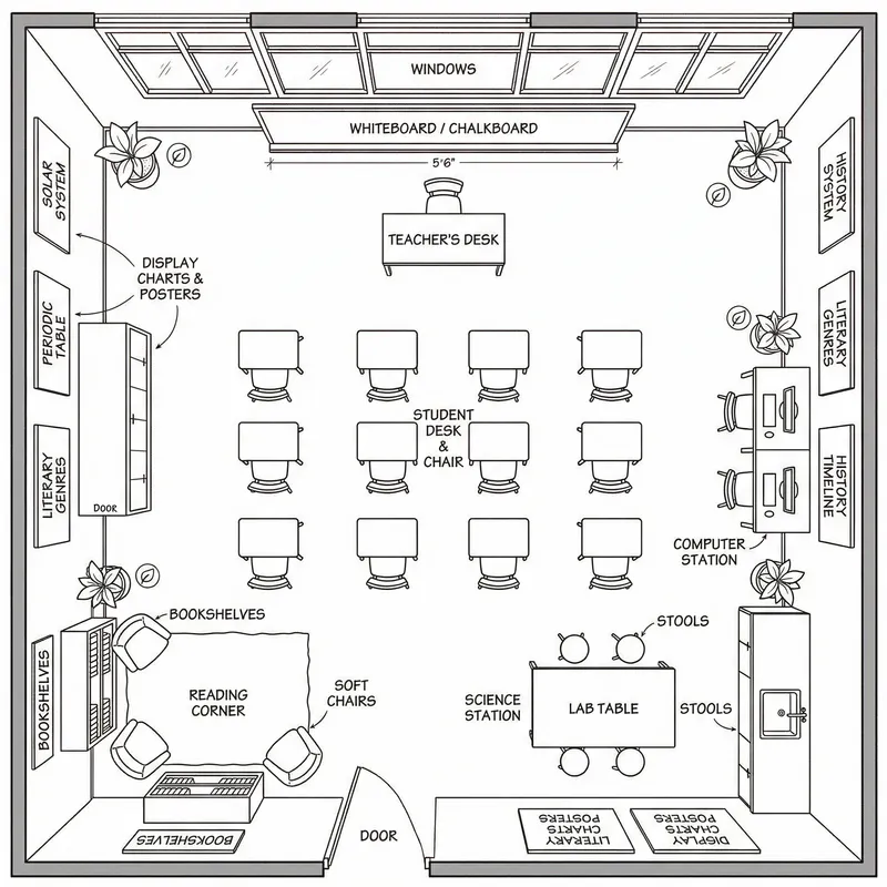 Standard Classroom Floor Plan: Detailed Layout Guide Standard Classroom Floor Plan: Detailed Layout Guide