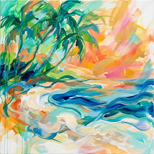 Abstract Tropical Paradise Artwork