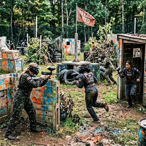 Women's Paintball Game | Action-Packed Outdoor Scenario