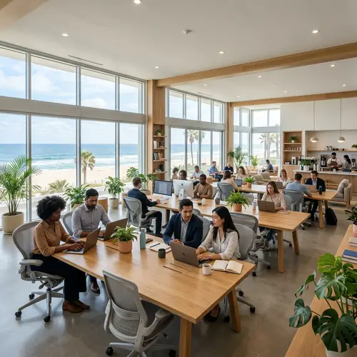 Minimalist Beachfront Coworking Space | Panoramic Ocean Views
