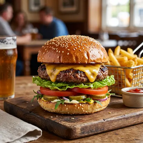 Sumptuous Cheeseburger: Juicy Beef Patty & Melty Cheese