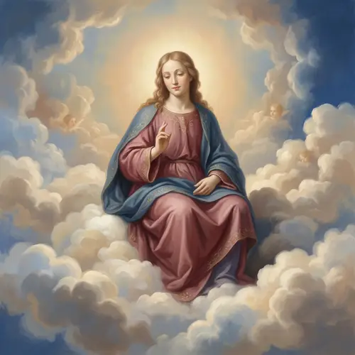 Celestial Depiction of a Divine Figure in Renaissance Style Painting