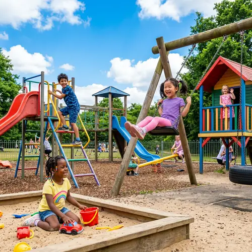 Kids Playground with Slide, Swing, Sandbox & More | Playtime Fun