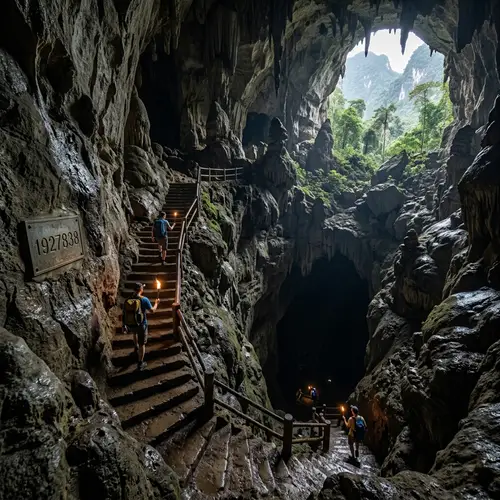 Stunning Carved Stairs into the Dark Cave