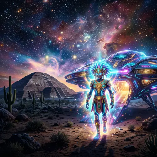 Futuristic Alien Landing in Mexico: Epic Scene