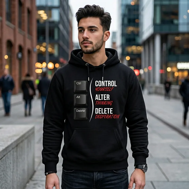Stylish Black Hoodie with Motivational Quote
