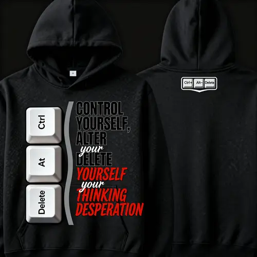 Stylish Black Hoodie with Motivational Quote