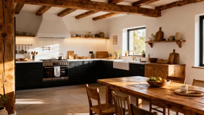 Beautiful Rustic Kitchen with Wooden Furniture