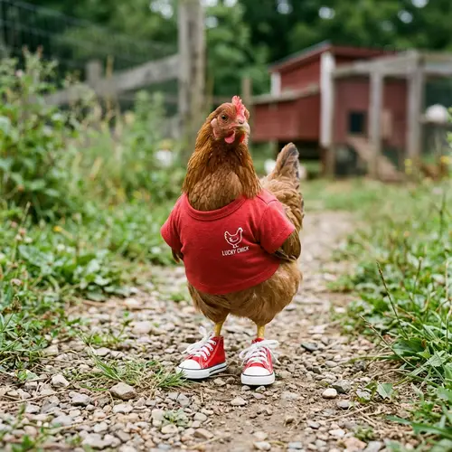 Red Sneaker Chicken: Cute Chick with Stylish Sneakers