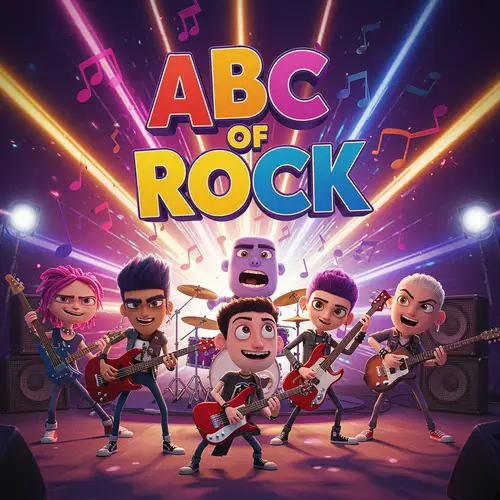 ABC Del Rock: Pixar Style Poster
