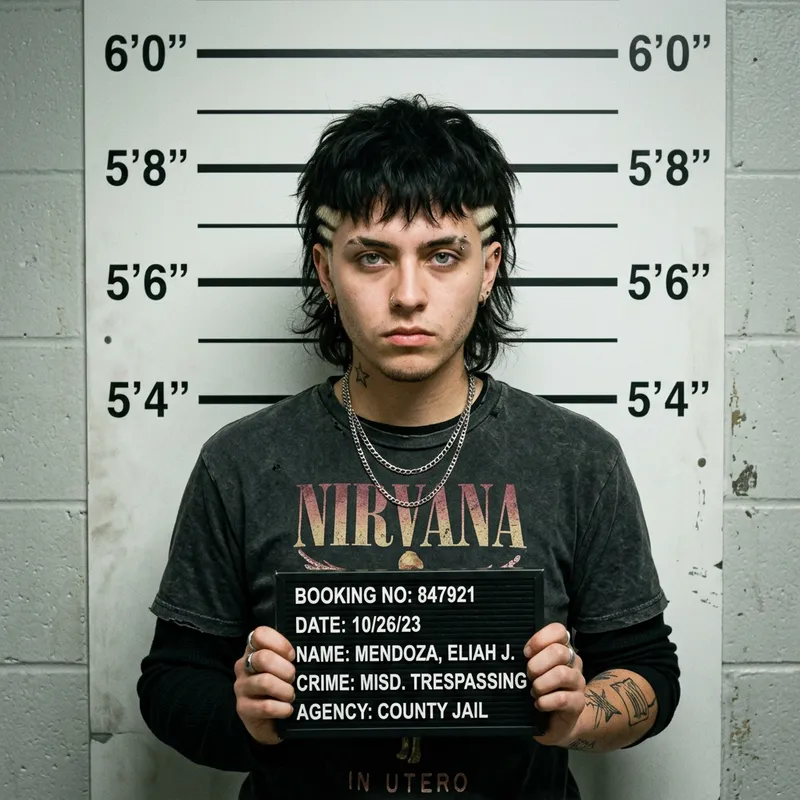 Androgynous Grunge Aesthetic Mugshot