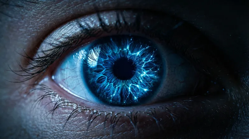 Electric Blue Eye: Willpower in Darkness