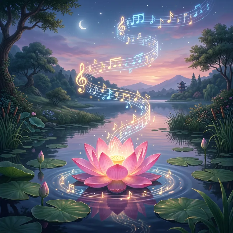 Lotus Music Harmony | Serene Nature Scene Lotus Music Harmony | Serene Nature Scene