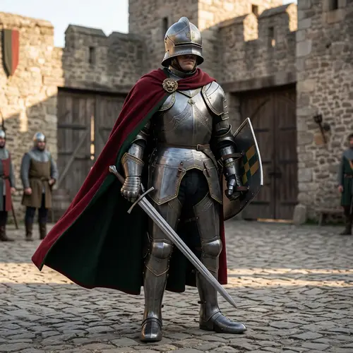 20th Century Military Figure Reimagined as Medieval Knight
