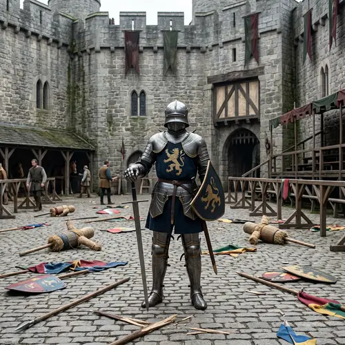 Medieval Knight in Germany | Castle Courtyard Scene