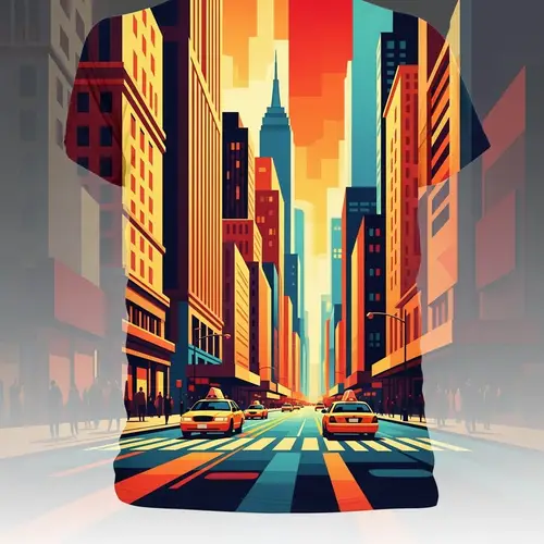 Warm Minimalist New York Streets for T-Shirt Prints