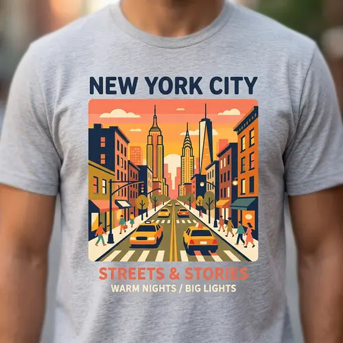 Warm Minimalist New York Streets for T-Shirt Prints