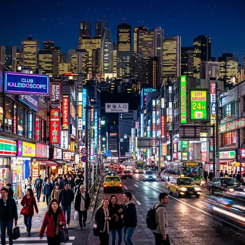 Vibrant Neon Cityscape | Night Skyline with Glowing Lights