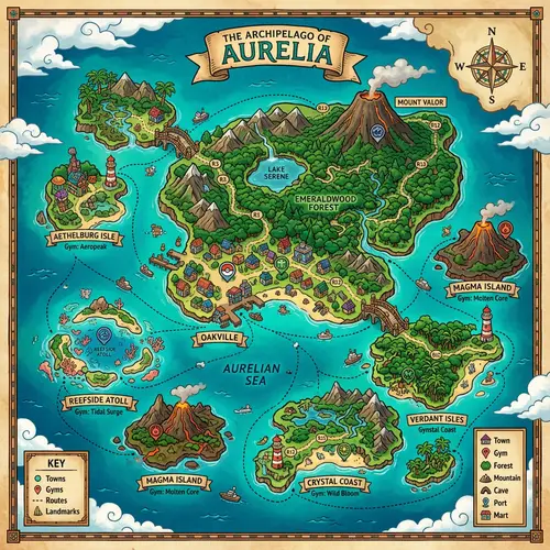 Vibrant Archipelago Map with Whimsical Structures | Philippines Geography