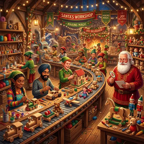 Magical Toy-Making Workshop with Multicultural Elves | Santa's Factory