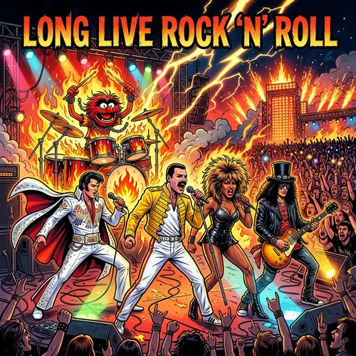 Epic Rock Legends Concert Illustration