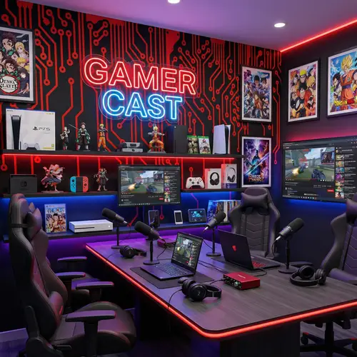 Ultimate Podcast Studio for Gaming, Tech & Anime