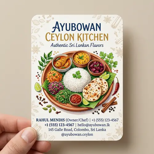 Authentic Sri Lankan Food Business Card Design