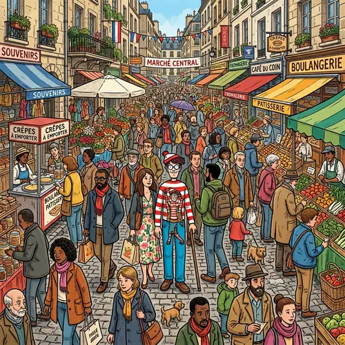 Discover Wally - The Animated Character in the Crowded City Scene