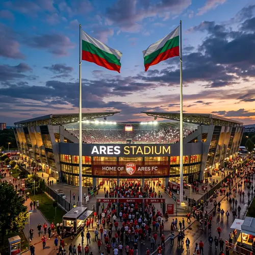 Ares Soccer Stadium | Bulgarian Flag View | Atmospheric Effects