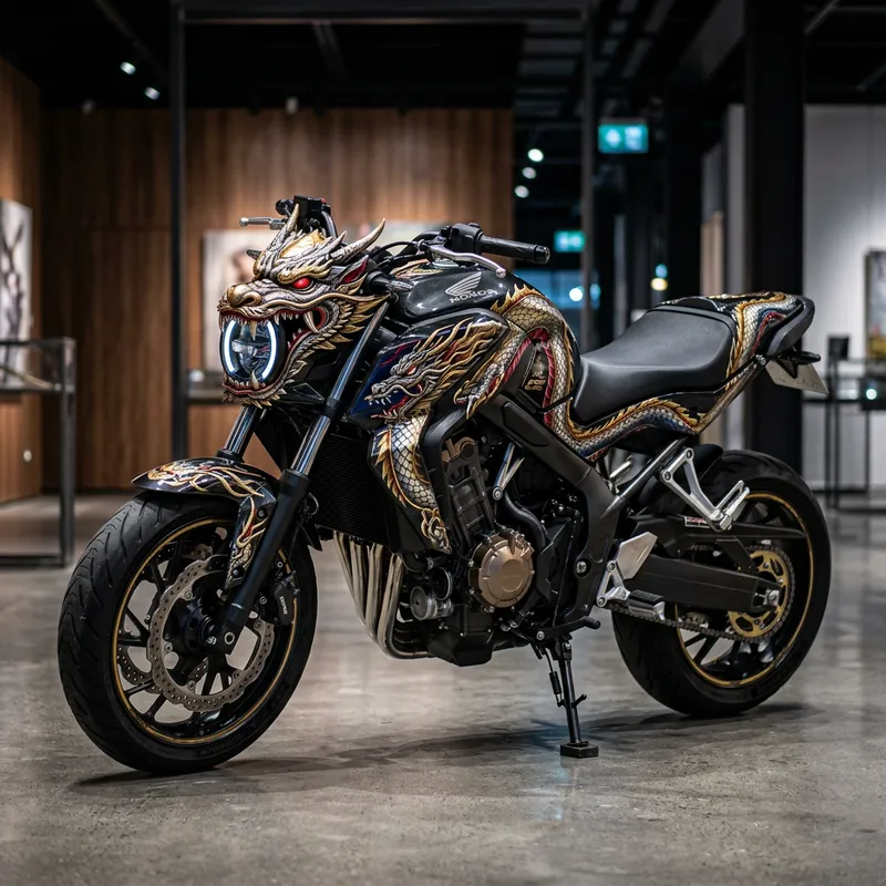 Honda CB650F Motorcycle with Stunning Dragon Design
