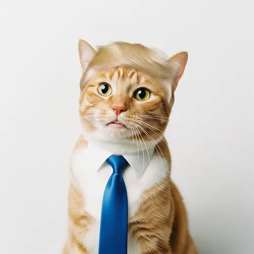 Cat Resembling Donald Trump - Unique Pet Art
