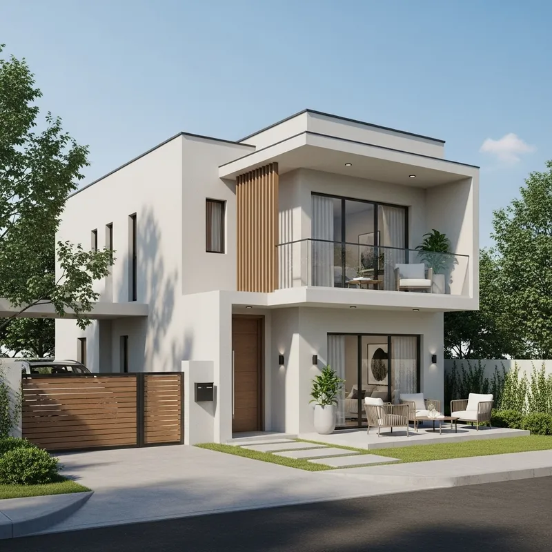 Minimalist Corner House with Patio & Parking Access