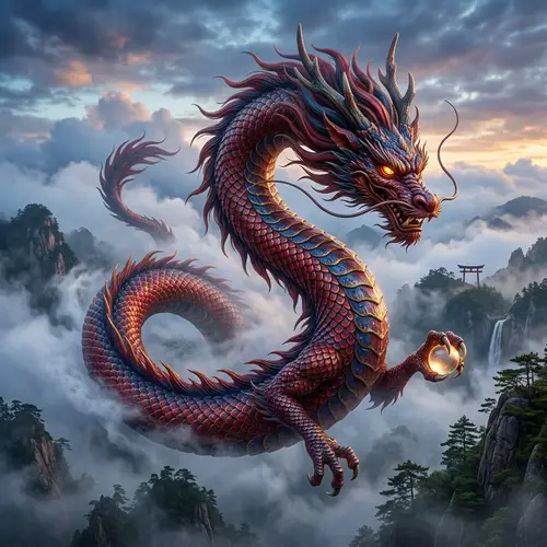 Captivating Japanese Dragon in Photorealistic Style