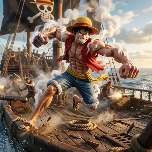 Brave Pirate with Fifth Gear Power | Muscular Figure & Enhanced Strength